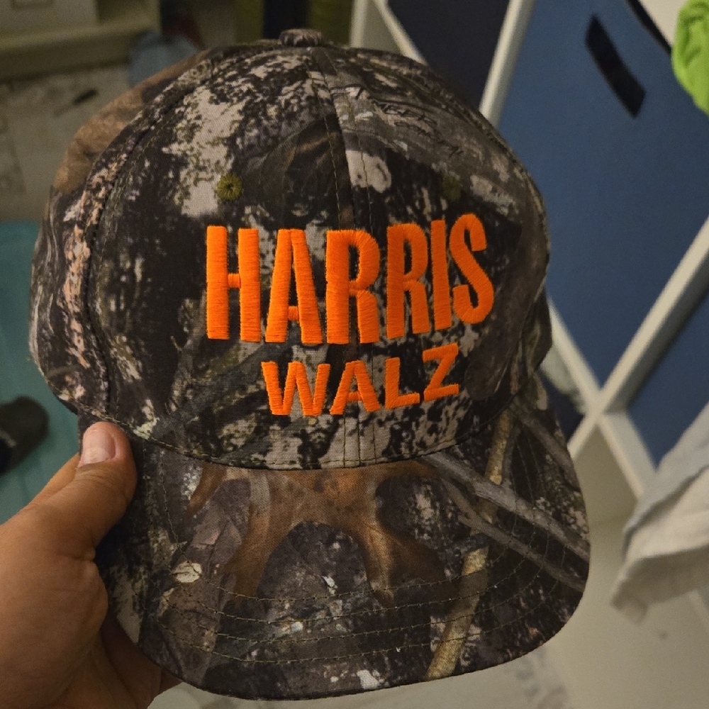 Camouflage Cap with Orange Embroidery